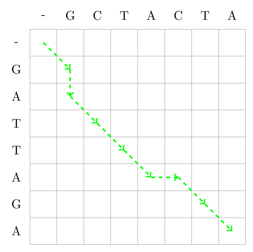 Exercise on Matrix representation of alignments